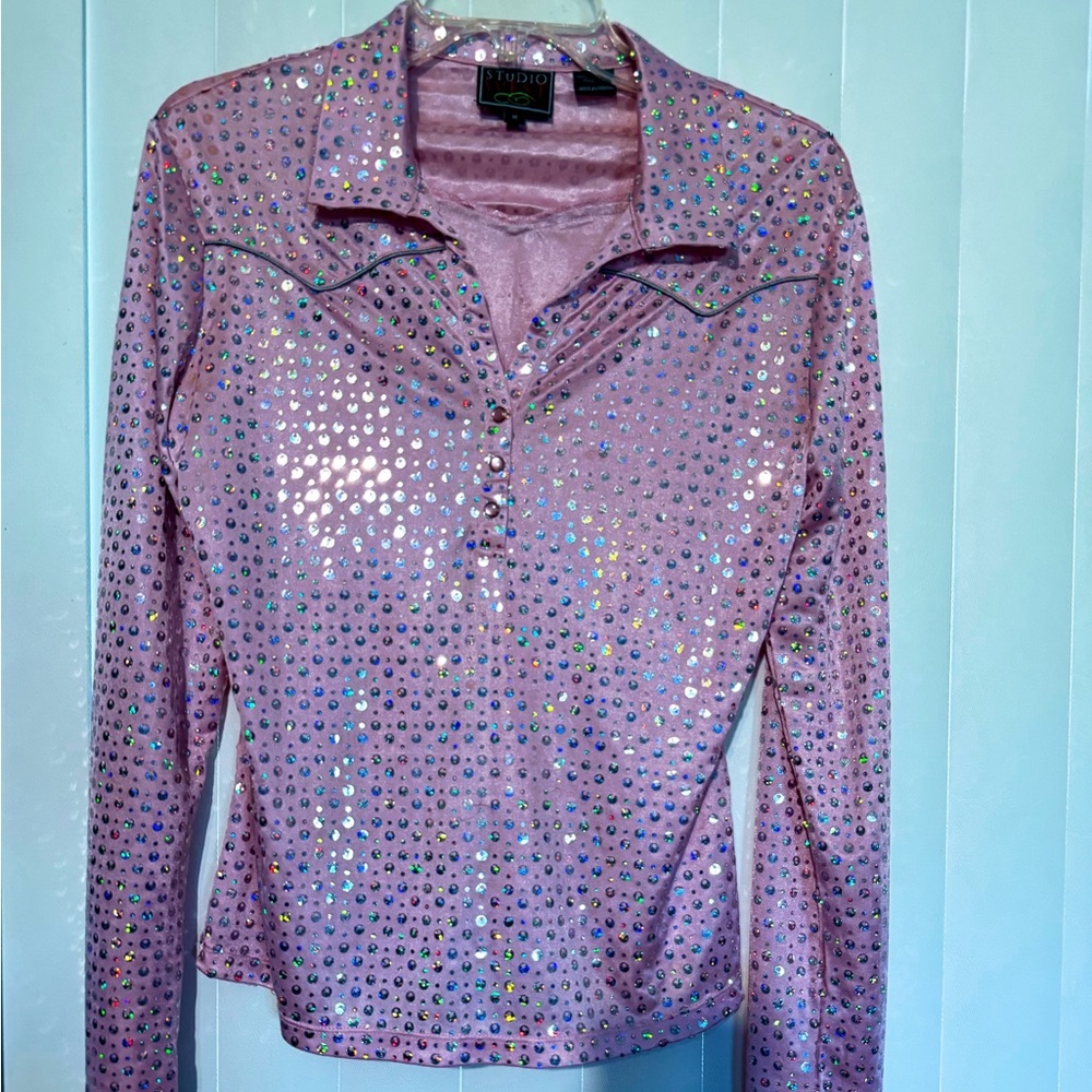 Studio I Pink Sequin Blouse